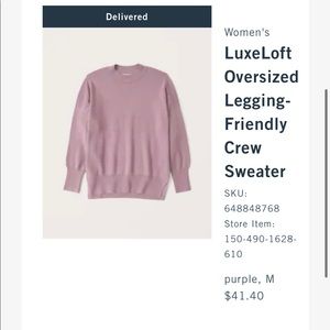 Abercrombie & Fitch Purple Sweater
